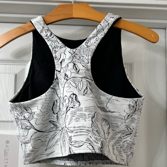 NWT Athltea Conscious Crop Bra A-C Tank White Black Design - Picture 2 of 6